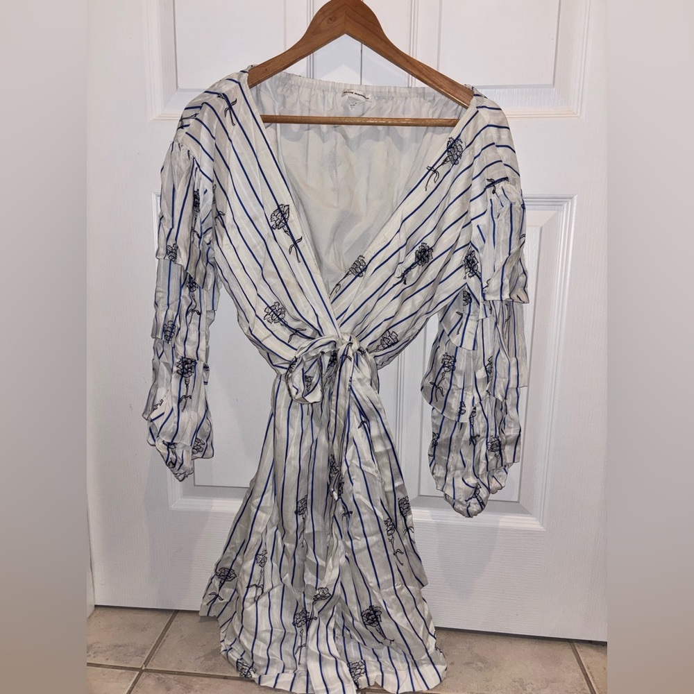 Club Monaco Blue and White Striped Dress